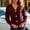Wine, variant on Women V Neck Irregular Gold Button Fitted Short Knit Cardigan Long Sleeve Slim Casual Sweater Jacket White S