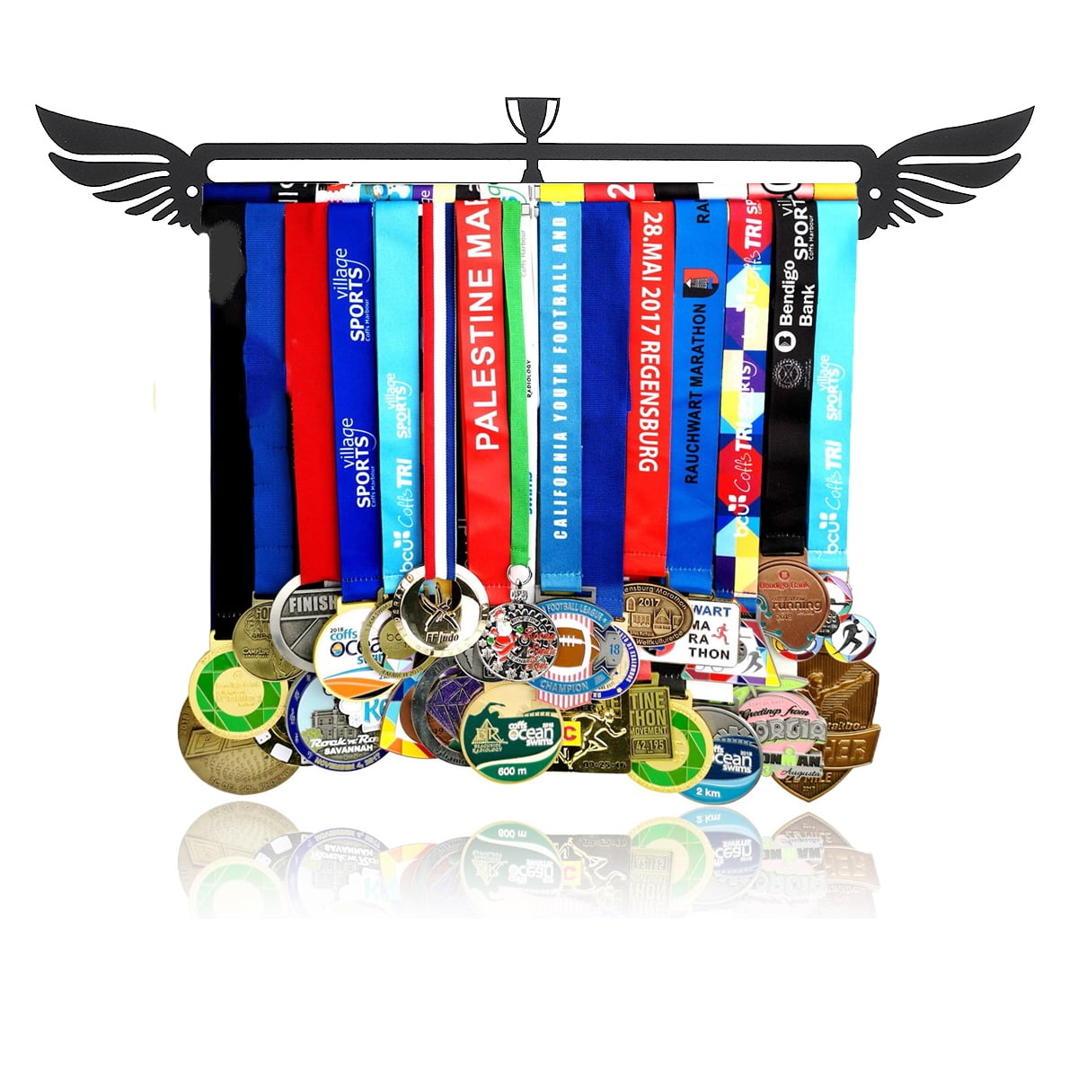 Medal Hanger Holder Display Rack ALWAYS EARNED NEVER GIVEN store 36 medals 