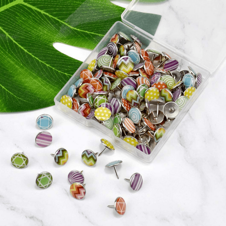 100Pieces Colors Push Pins Metal Pins Decorative Thumbtacks for Wall  Maps,Photos,Bulletin Board or Cork Boards - AliExpress