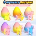 thumbnail image 3 of Paquete de 6 juguetes con forma de unicornio para incubar huevos de arcoíris para niños de más de 3 años, 3 of 7