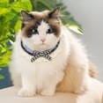 thumbnail image 3 of Visland Hand Knitted Cat Collar with Button Design Cute Bow Decoration Soft Comfortable Necklace Cat Collar, 3 of 8