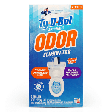 Ty-D-Bol Automatic Odor Eliminator Toilet Bowl Cleaner Tablets, Unscented, 2 Pack