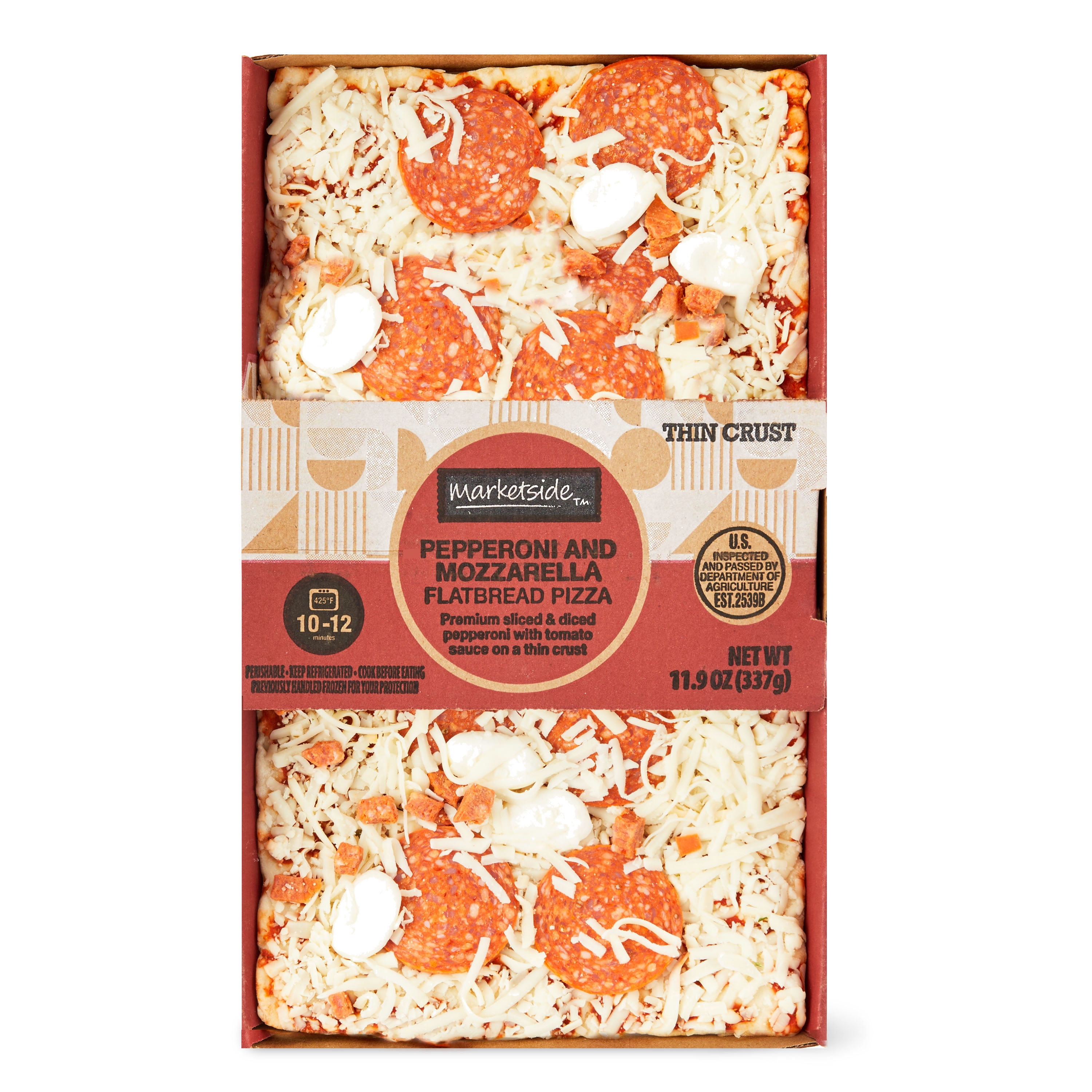 Marketside Pepperoni and Mozzarella Flatbread Pizza, 11.9 oz