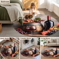 thumbnail image 6 of Purple Grapes Farmhouse Large Area Rugs for Bedroom Living Room, Soft Non Slip Carpet Bedside Rug, Vintage Cask Maple Leaf Round Floor Cover Kitchen Accent Rug 7' for Dining Room/Office, 6 of 9