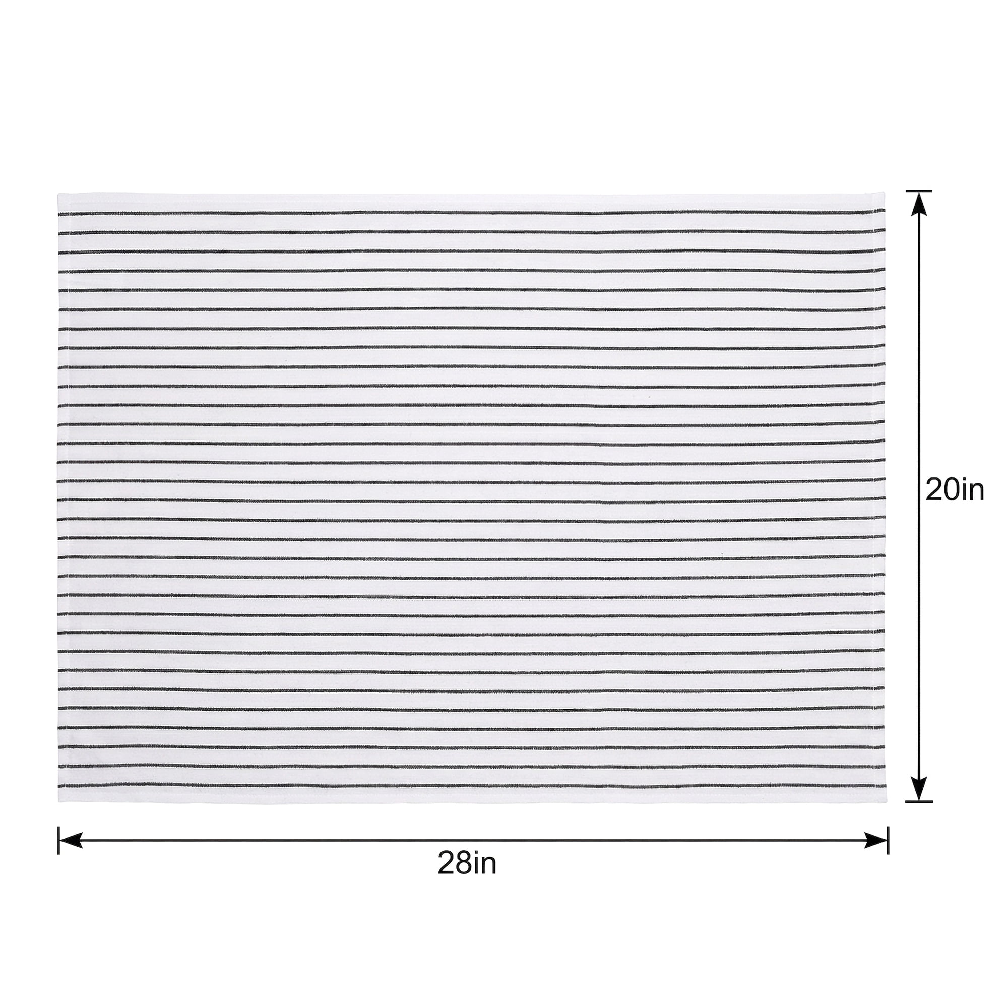 Unique Bargains 6Pcs Cotton Dining Events Cloth Napkins Thin Stripes 28x20inch