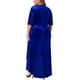 thumbnail image 3 of Vestido de Promoción de Talla Grande para Mujeres Agnes Orinda de Terciopelo con Cuello en V, Lentejuelas Brillantes, Manga Corta, Bajo Alto, Elegante, Estilo A, Midi, 1X, Azul Real, 3 of 5