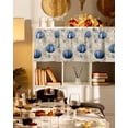 thumbnail image 3 of Valances for Windows Thanksgiving Blue Pumpkin Rod Pocket Cafe Window Treatments Valance Curtains for Kitchen Bathroom Laundry Basement Windows 60"x14", 3 of 6