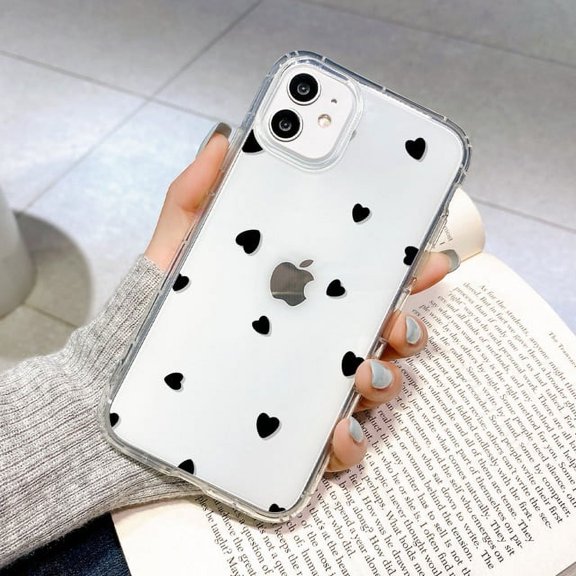 Clear Phone Case For iPhone 15 Case iPhone 13 14 11 12 15 Pro Max 12 13 Mini XR X XS Max 7 8 Plus SE Shockproof Love Heart Cover Gift CYH