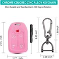 thumbnail image 4 of Key Fob Cover Compatible with GMC Sierra 1500 2500HD 3500HD Chevrolet Silverado 2021-2025 Keychain Case Holder Protector,Black/Pink, 4 of 6