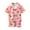 Pink, variant on 2pcs Toddler Summer Outfit Toddler Boys Girls Printed Air Condition Short Sleeve Suit Pajama Homewear Clothes Set