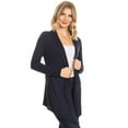 thumbnail image 2 of MOA Collection Women's Plus Solid Basic Open Draped Front Long Sleeve Relaxed Cardigan Sweater, 2 of 5