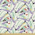 thumbnail image 1 of Hawaii Fabric by the Yard Upholstery, Abstract Jumble Illustration with Tropical Banana Leaves in Dreamy Vivid Tones, Decorative Fabric for DIY and Home Accents, 5 Yards, Multicolor by Ambesonne, 1 of 4
