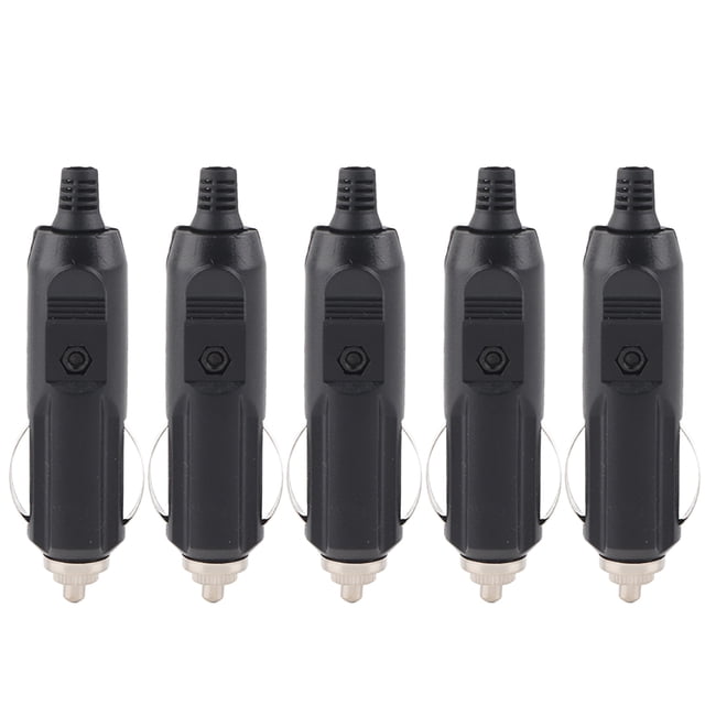 Lighter Plug, Durable Black Male Car Lighter Plug, 5A Practical Lighter Male Plug Useful For Socket DIY Plug Connector 5pcs Car 12V 24V