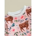 thumbnail image 4 of Wassery Western Baby Boy Girl Clothes Cow Flower Print Sweatshirt Pullover Top Jogger Pants 2Pcs Toddler Boy Cowboy Fall  Outfits 3M-3T, 4 of 8
