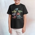 thumbnail image 2 of TOWED22 Boys Tee Shirts Short Sleeve Crew Neck Soft T-Shirts Print Casual Summer Tops(Black,7-8 Y), 2 of 4