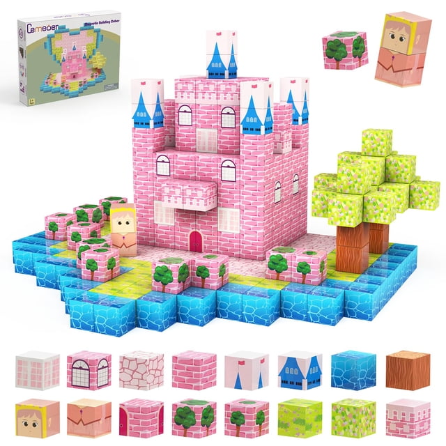 Bloques Magneticos CEMECER Princess Magnetic Blocks 48 piezas cubos de 1 pulgada