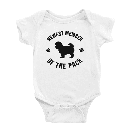

Newest Member of The Pack Peekapoo Dog Funny Baby Jumpsuits Boy Girl