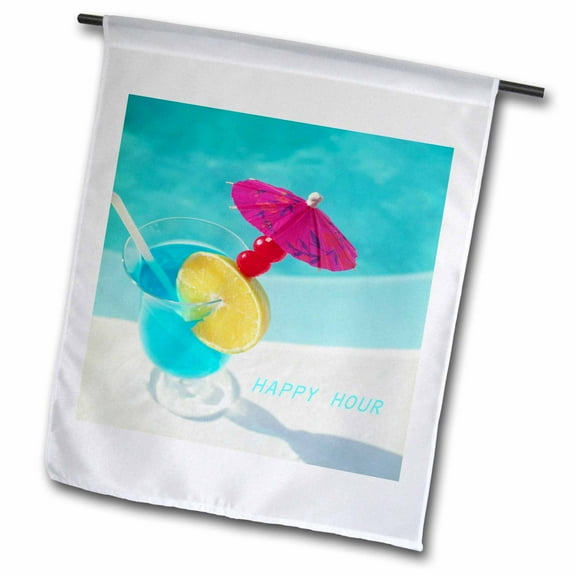 3dRose, Happy Hour, 12 x 18 inch Garden Flag