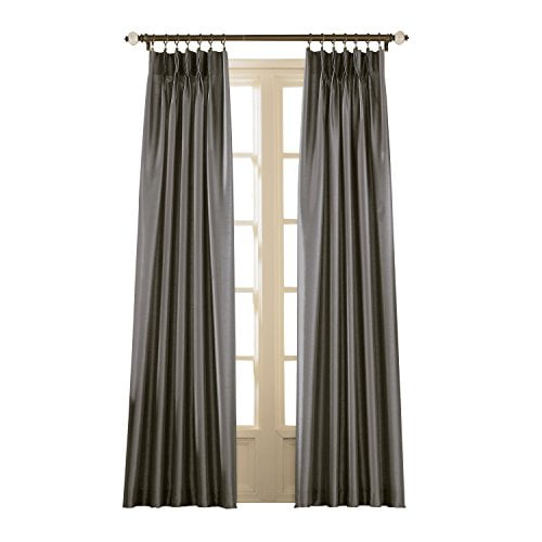 Curtainworks Panneau de Rideau à Plis Pincés pour Chapiteau, Étain, Faux Soie, 30 Pouces x 95 Pouces, Uni