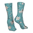 thumbnail image 7 of Xecao Teal Mama Llama Print Fashion No Heel Casual Crew Socks Cushioned Breathable for Men Women - Moisture wicking,Not easy to fade Suitable for daily, 7 of 7