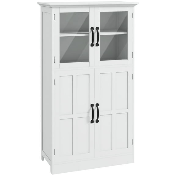 HOMCOM Kitchen Storage Cabinet with 4-tier Shelving, Adjustable Shelves