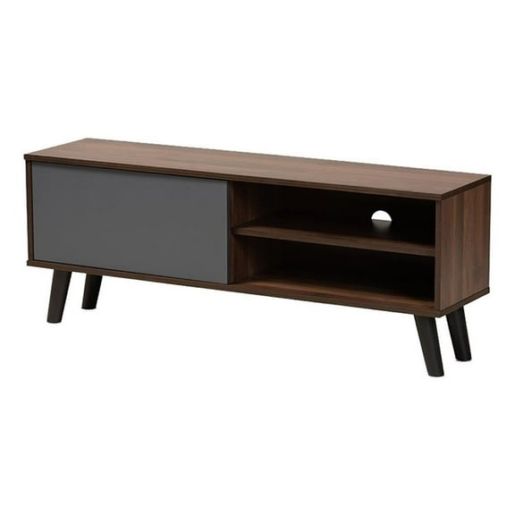 Bowery Hill Modern Engineered Wood TV Stand for TVs up to 47" in Walnut Brown