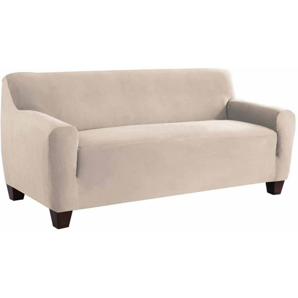 Serta Stretch Fit Microsuede Slipcover, Sofa 1Piece Box Cushion