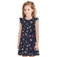 thumbnail image 1 of Fotbe Autumn Leaves With Blue Vestido de Dormir para Niñas de 3 a 10 Años, Mangas Cortas, Estilo Princesa, Pijama Camisón con Mangas Voladas-X-Large, 1 of 6