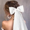 thumbnail image 4 of Pearl White Bow Barrettes Elegant Bridal Hair Clips Hair Accessories For Women Girls Wedding Party, 4 of 8