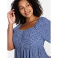 thumbnail image 4 of Terra & Sky Women's Plus Peplum Sweetheart Top, Sizes 0X-5X, 4 of 5