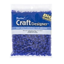 Darice Blue Plastic Pony Beads, 9mm, 720 Pieces