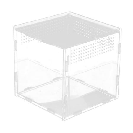 Transparent Acrylic Aquarium Fish Tank Reptile Lizaed Tank Breeding Box Terrarium Habitat 15x15x15cm 1