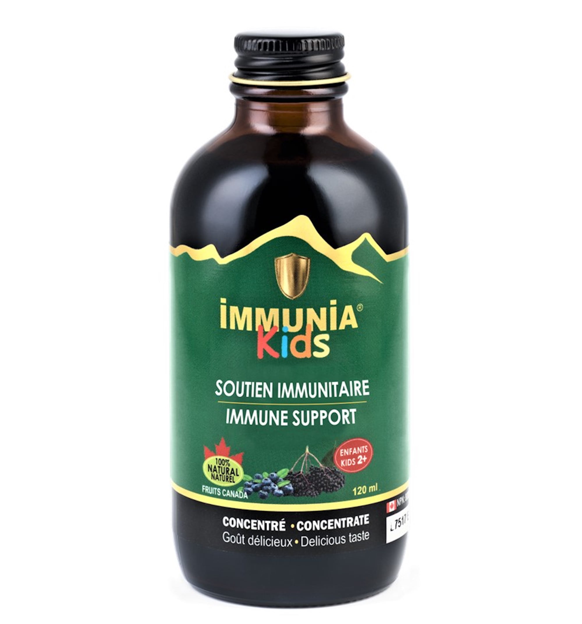 Immunia Immunia ELDERBERRY SYRUP for Kids - Formula made from Elderberry concentrate & Wild Blueberry. Reduces the duration of flu symptoms. No sugar added. Delicious taste. Made in Canada (3 pack)