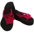 thumbnail image 3 of Tacones altos Plataforma Zapatillas Moda Chanclas Pendiente antideslizante Resort Beach Sandalias anudadas rojas para mujer (talla 39), 3 of 5