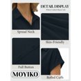 thumbnail image 4 of MOYIKO Short Sleeve Summer Tops for Women Casual Button Down Shirts Solid Business Work Blouses, 4 of 7