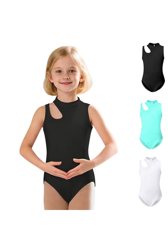 Children's Dance Clothing Sleeveless Ballet Leotard Girls Bodysuit for Dance Class 7-8 Years