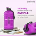 thumbnail image 5 of HYDRATE Frosted Purple Half Gallon Water Bottle - BPA Free, Flip Cap, Ideal for Gym, Large Sports Bottle, Extra strong material, 5 of 7