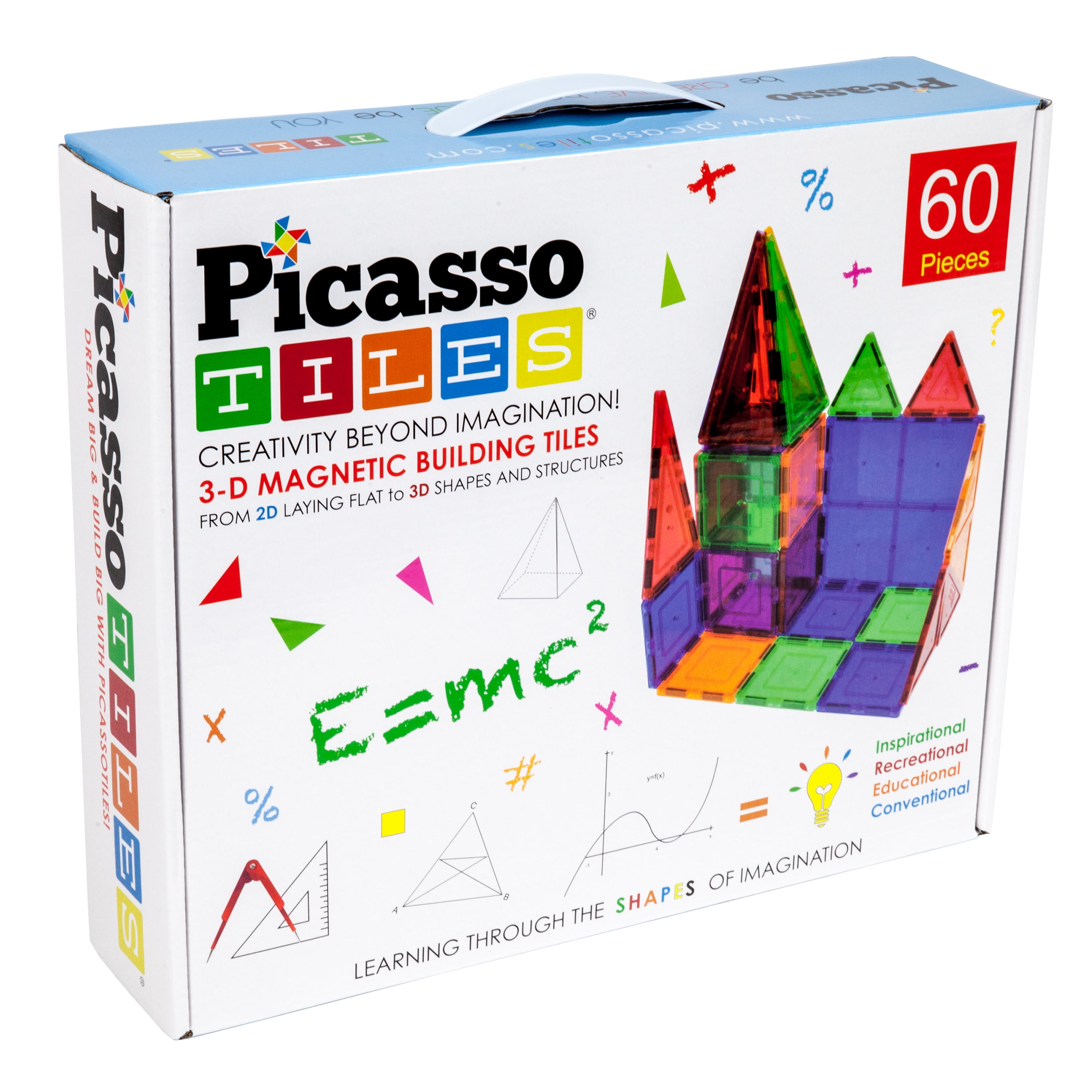 picassotiles 60 piece 3d magnetic building blocks set