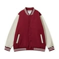thumbnail image 2 of uikmnh Fall Jackets,Men'S Stylish Color Block Baseball Jacket for Everyday Wear Comfortable Relaxed Fit Design Ideal for Spring and Fall Seasons Size:3XL, 2 of 4