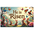 thumbnail image 1 of He is Risen Floral Cross Easter Celebration Banner Church Decor Spring Religious Backdrop Christian Event Decoration Resurrection Sunday, 1 of 4