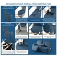 thumbnail image 6 of KINCAM Recliner Sofa Slipcovers with Middle Console, Stretch Reclining Loveseat Couch Cover for Pets Furniture Sofa Cover, Turquoise Blue, 6 of 9