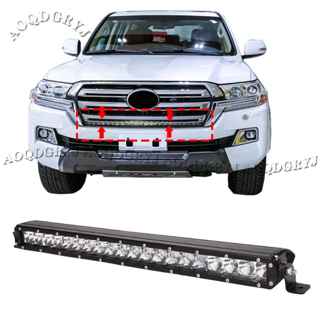 LED front bumper grille light bar trim for Land Cruiser LC200 2016-21-