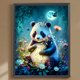 thumbnail image 1 of Cuadros Decorativos 5D bricolaje completo redondo taladro diamante pintura Moonlight Panda Kit decoración del hogar (1) Wdftyju embutido en tela, 1 of 9