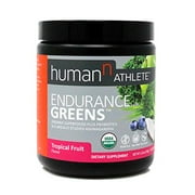 HumanN Athlete Endurance Greens Powder | Gluten-Free Vegan Superfood with Ashwagandha and Probiotics GMO-Free Certified Organic Supplement (Tropical Fruit 6.34-Ounce)
