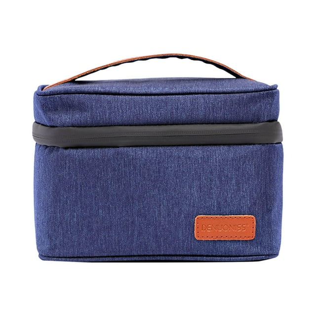 Bolsa térmica aislante, bolsa a prueba de fugas, lonchera, contenedor de alimentos reutilizable para la escuela. azul oscuro
