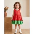 thumbnail image 6 of RUINIXCW Toddler Baby Girl Watermelon Summer Beach Holiday Dress Infant Baby Girls Tank dress Sleeveless Ruffled Tiered A-line Dress, 6 of 8