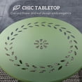 thumbnail image 4 of Outsunny Round Garden Table with Floral Cut-Out, Steel Balcony Side Table, 4 of 10