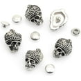 thumbnail image 2 of 10pcs Crowned Skull Ghost Rivet Stud Punk Buttons for Bracelet Bag Leathercraft Belt DIY 11 x 15 mm SK04 (Silver), 2 of 6