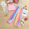 thumbnail image 5 of Afdoent Baby Girl Clothes Girls Summer Outfit Set Solid Color Tank Top With Rainbow Gradient Loose Pants For Outdoor Activities Fashion Clothes Outfits 11-12 Years, 5 of 7
