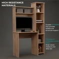 thumbnail image 2 of TUHOME Versalles Writing Desk with Two Shelves and Bookshelf for Small Spaces, Minimalist Design, 2 of 7